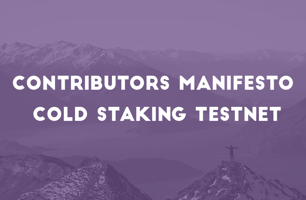 NavCoin Core Manifestos, Cold Staking Testing.